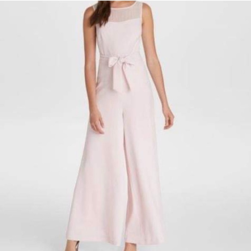 Karl Lagerfeld Pink Sleeveless Jumpsuit with Tie Waist